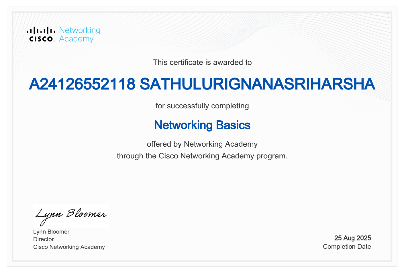 Certificate: Networking Basics